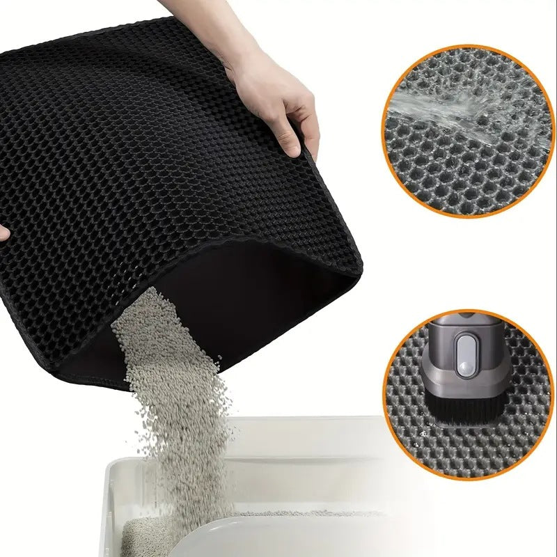 Double-layer thickened cat litter mat