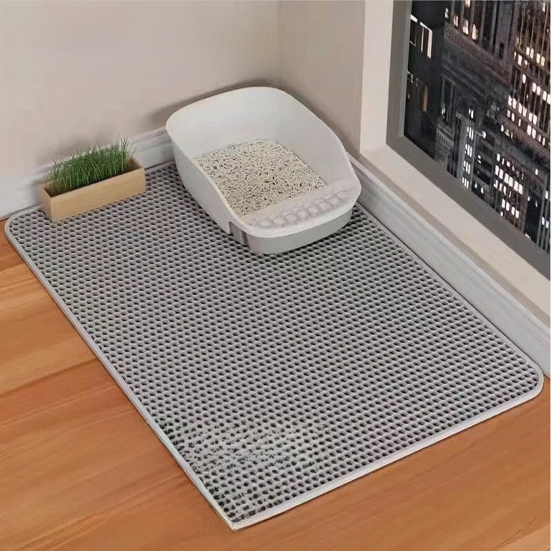 Double-layer thickened cat litter mat