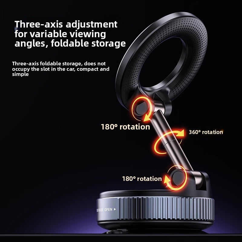 Vacuum Magnetic Car Phone Holder Foldable 360 Adjustable