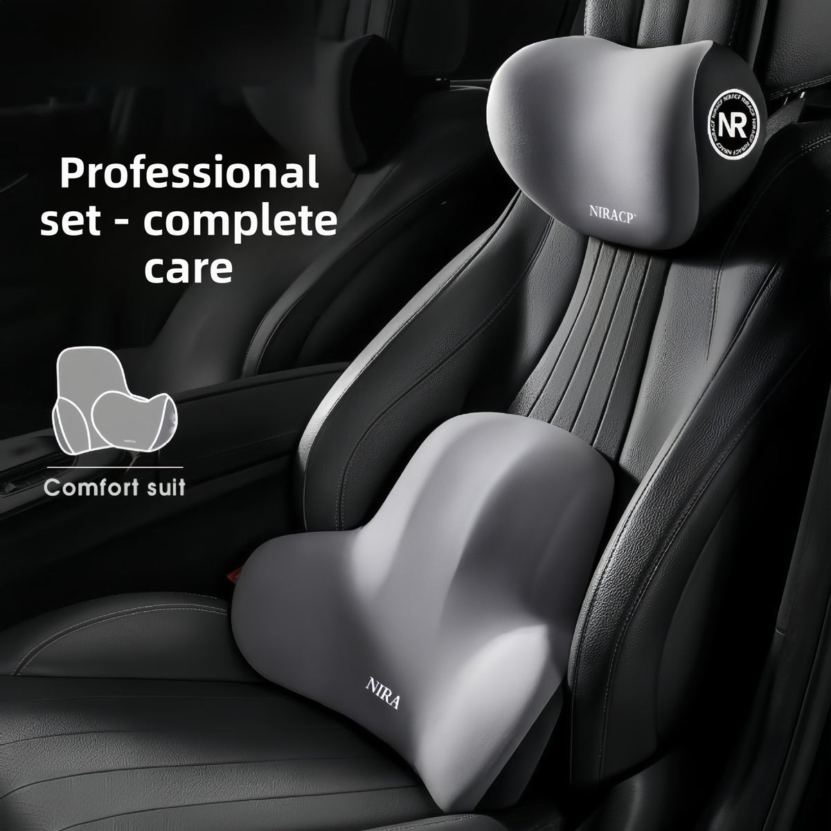 Car Headrest and Lumbar Support Pillow